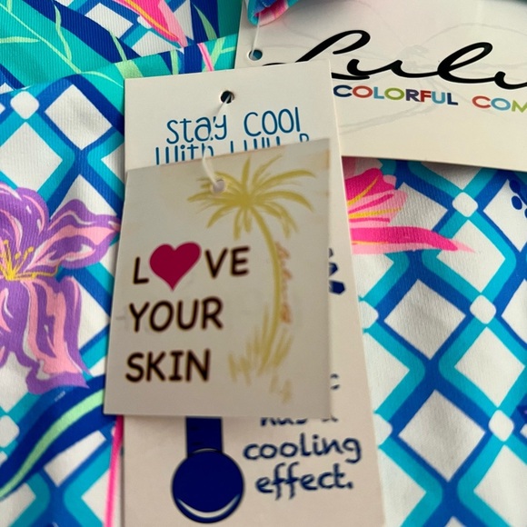 Lulu B UPF 50 Floral Cooling Top Small Bright Tropical Print 3/4 Sleeve NWT NEW​ - Picture 12 of 12